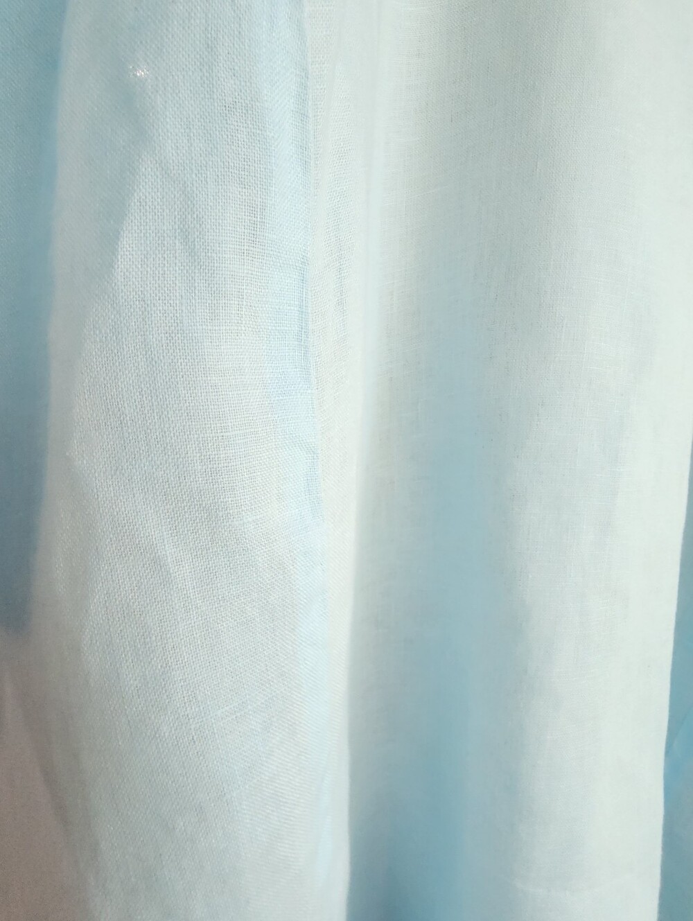 Pure Jill 100% Linen Short-Sleeve Tunic Top Light Aqua Medium - Picture 6 of 6